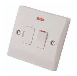 Newlec White Slimline Curved 13A Switched Fused Spur Connection Unit With Neon