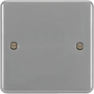 Hager Blanking Plate 1 Gang Backbox Knockouts Grey Metalclad