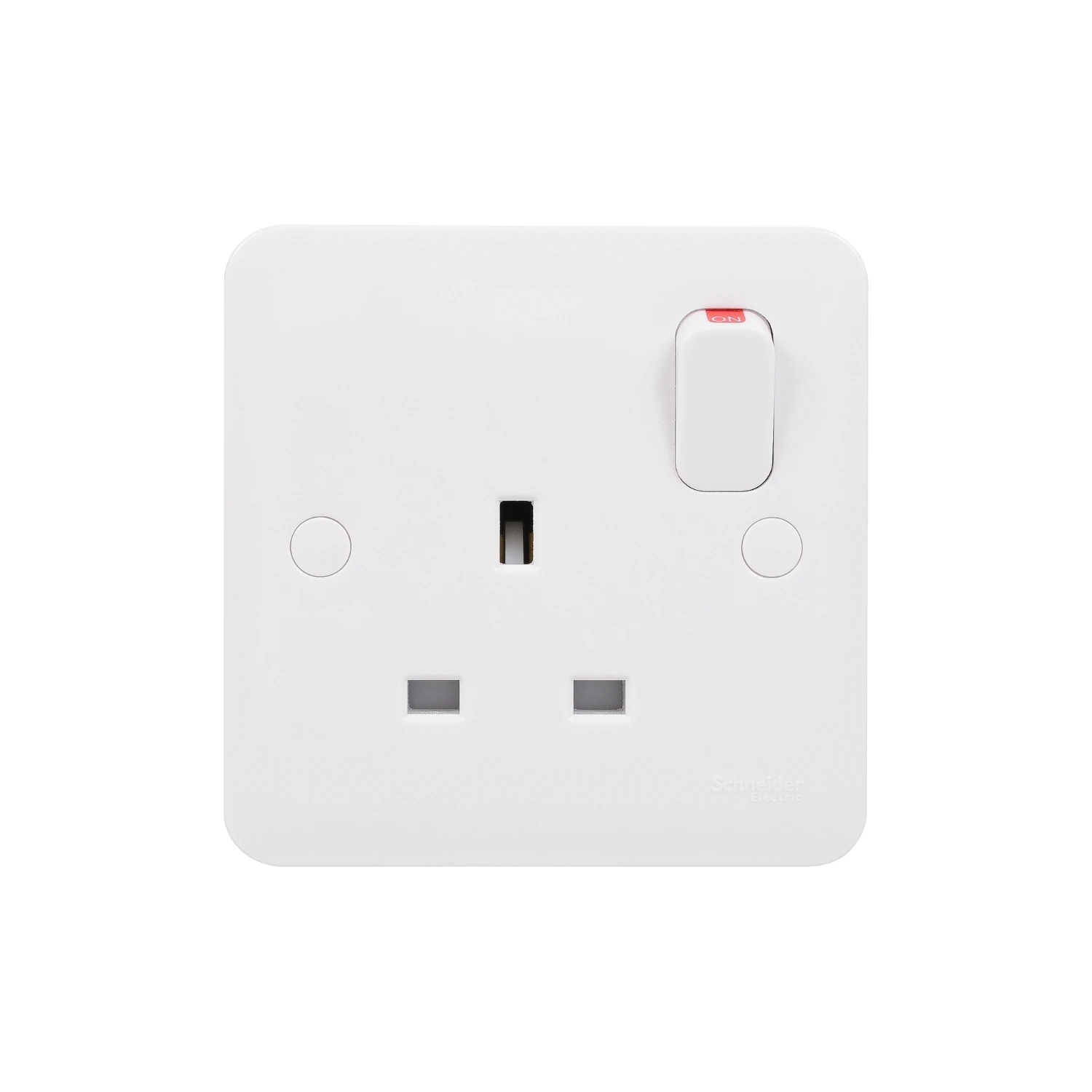 Schneider Electric Socket 1 Gang Switched DP 13A Slimline Curved Edge White