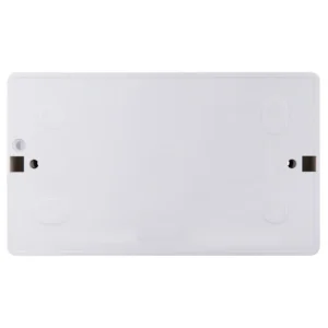 Luceco Pattress Box 2 Gang Round Corners 32mm White