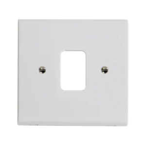 Deta Grid Plate 1 Gang White Moulded