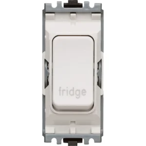 MK Electric Grid Switch 1Way Double Pole Fridge 20A White