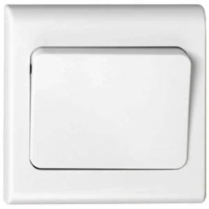 Deta Plate Switch 1 Gang 2 Way Wide Rocker 10A White Moulded