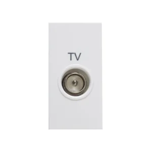 Deta Module 1 Gang TV Co-Axial Male White Moulded