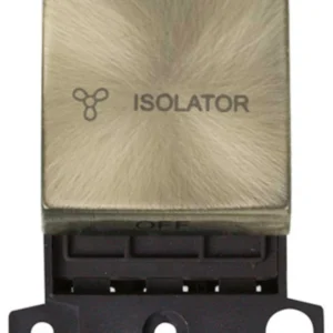 Click Scolmore Antique Brass 10A 3 Pole Fan Isolation Switch Module