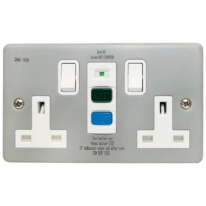 Newlec Metal Clad 13A 30Ma 2 Gang Switched Type A Rcd Socket