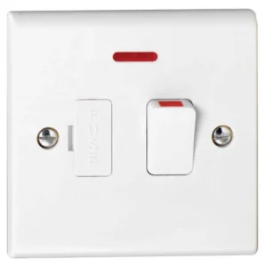 Deta Connection Unit Double Pole Switched Fused Neon 13A White Moulded