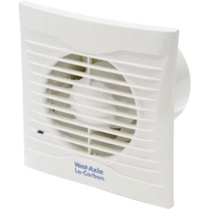 Vent-Axia Fan Lo-Carbon Silhouette100Selvsvh 100mm White Panel Axial Ext