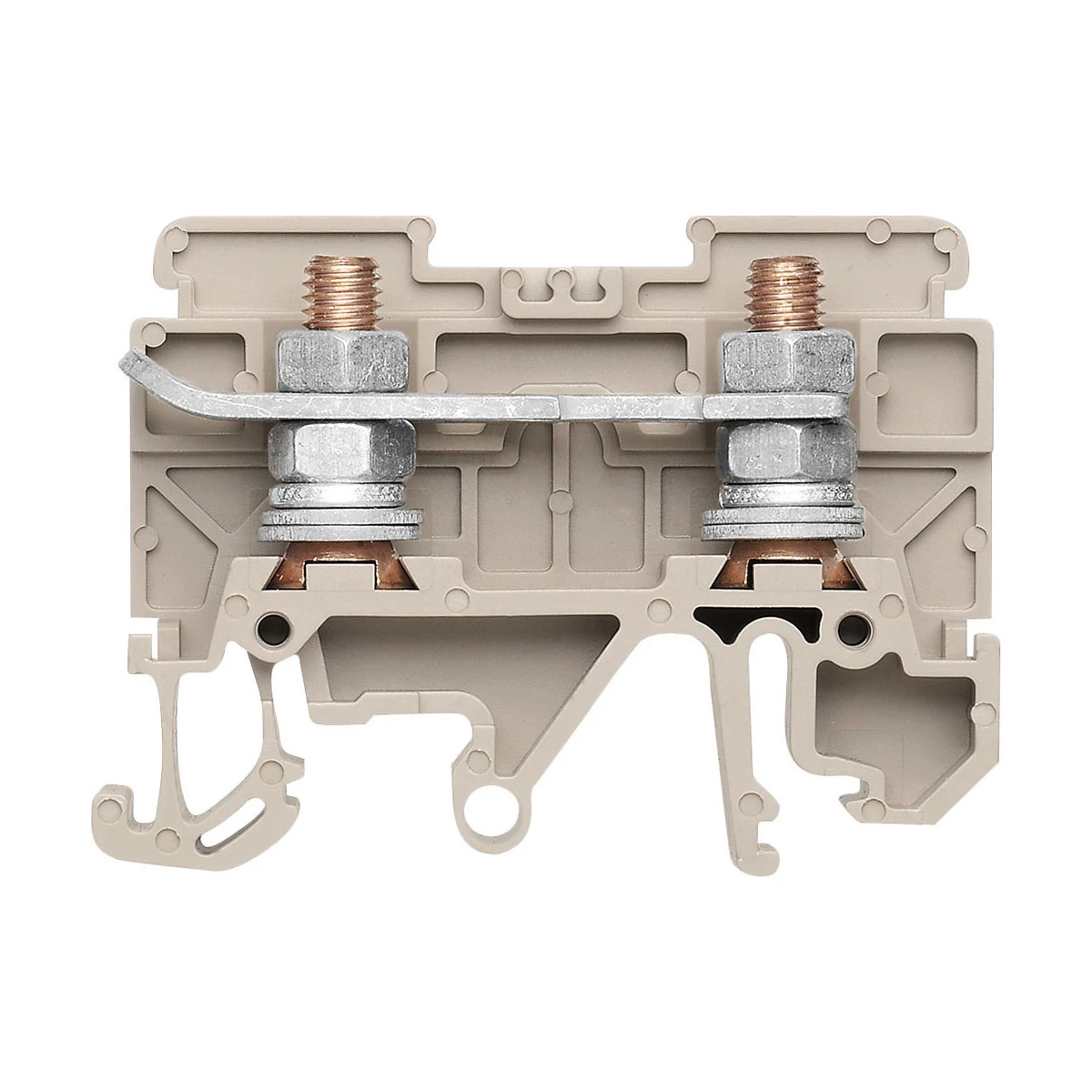 Weidmuller STL 800V 76A Bolt-Type Feed-Through Terminal Block 54.5 x 16.4 x 47.5mm Dark Beige - Image 3