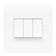 Newlec Slimline Curved 3 Gang 2 Way 10Ax Light Switch