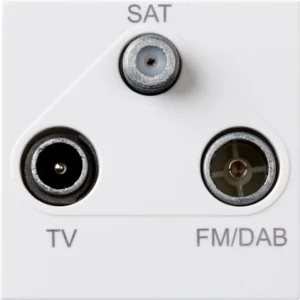 Deta Module Triplexer TV+Fm/Dab+Satin White Moulded