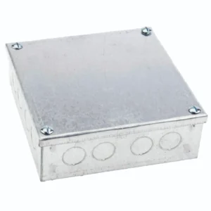 Newlec Adaptable Box 150 x 150 x 50mm Pre-Galvanised With 16 x 20mm Knockouts