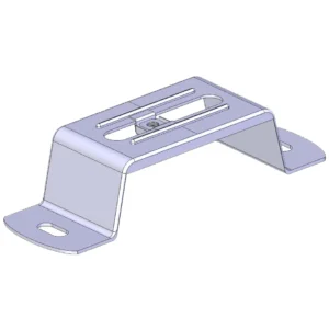 Newlec Cable Tray Top Hat Bracket 75mm Steel With Captive Fixing Nuts Bright Zinc Plated