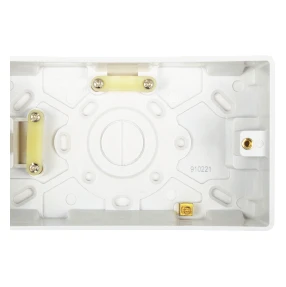 Newlec White Slimline Curved 2 Gang 47Mm Surface Mounted Pattress Box