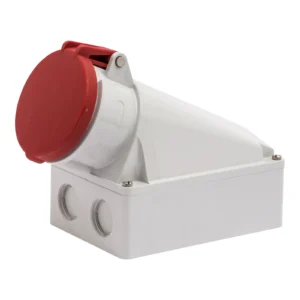 Newlec Industrial Power Socket Surface Wall 3P+N+E 63A 415V IP44 Red