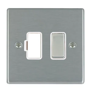 Hamilton Connection Unit Fused 88 x 88mm Satin Steel/Satin Steel White Insert