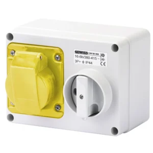 Gewiss Socket Horizontal Interlocked Double Pole+Earth 16A 110V