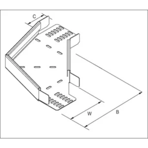 Unistrut Bend 45° Flat For Heavy Dty Tray 225mm Steel Pre-Galvanised