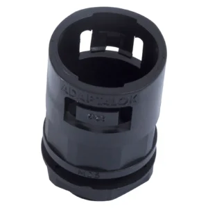 Newlec 25mm Conduit Flexible Gland Push Fit Straight IP66 PVC Black C/W Locknut [Pack=10]