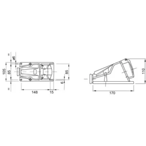 Gewiss Socket Low Voltage Angled Surface 2P+E 32A 220V
