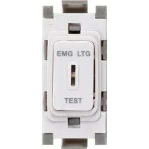 Deta Grid Switch DP Module Key 20A White Marked Emg Lighting Test