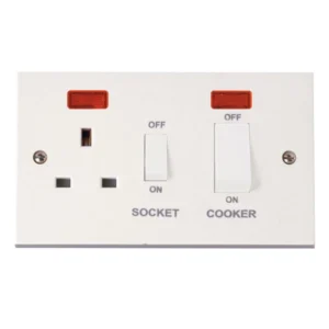 Click Scolmore Switch DP Neon 13A DP Switched Socket 45A White