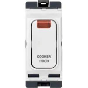 Hager Grid Switch 1 Way DP Module LED Indicator 20A White Marked Cooker Hood