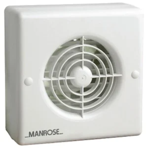 Manrose Fan Wall/Ceiling Auto Electro Timer 150mm 6In Int. Shut