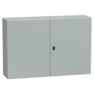 Schneider Electric Spacial S3D Dble Plain Door Enclosure with Mounting Plate H800xW1200xD300 IP55 IK10 RAL7035