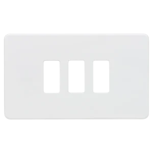 Knightsbridge MLA Screwless 3G grid faceplate - matt white
