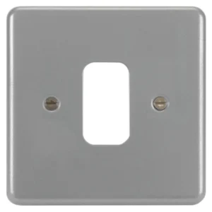Hager Grid Plate 1 Gang Grey Metalclad