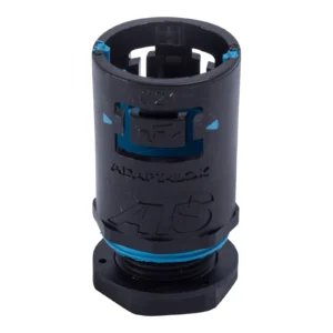 Newlec 20mm Flexible Conduit Gland Push Fit Straight IP68 PVC Black C/W Locknut [Pack=5]