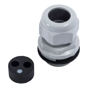 Newlec Dome Top Fast Fit Stuffing Tails Gland 40mm² IP68 Nylon Grey for 2 x 25.0mm² Meter Tails+16.0mm² Earth
