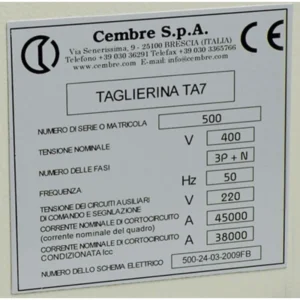 Cembre 105X110mm White Pvc Adhesive Legend