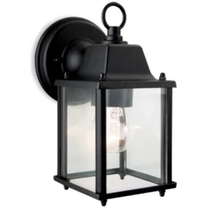 Firstlight Lantern Wall E27 IP23 60W Black Die Cast Aluminium