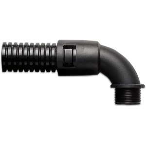 Newlec 20mm Flexible Conduit Gland 90° Elbow IP66 PVC Black C/W Locknut [Pack=10]