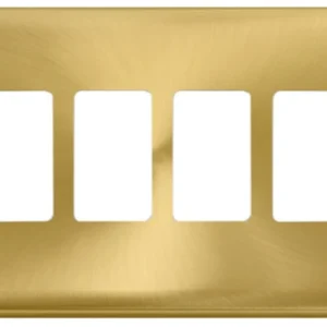 Click Scolmore Front Plate Deco Plus 4 Gang Satin Brass