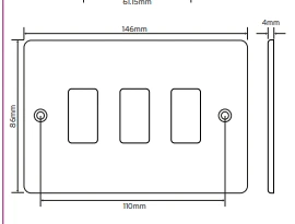 Niglon Front Plate 3 Gang Grid 20Ax White