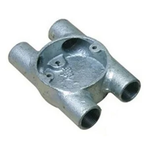 Metpro Circular Box Through H 4 Way 25mm Galvanised