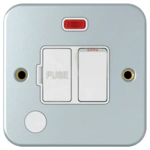 Newlec Metal Clad 13A Double Pole Switched Fused Spur + Flex Outlet + Neon
