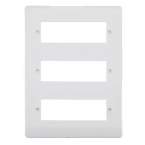 Click Scolmore Faceplate 3 Tier Module Plate&Yokes White 18 Apertures