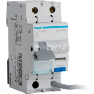 Hager RCBO SPSN Type B 6A 30Ma 6Ka 2 Module