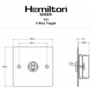 Hamilton Switch Dolly 1 Gang 2 Way 10A 86X86mm Antique Brass