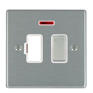 Hamilton Connection Unit Fused Neon 88X88mm Satin Steel/Satin Steel White Insert