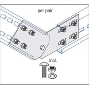 Unistrut Coupler Vertical For Cable Ladder U12 Steel Hot Dipped Galvanised Fixings