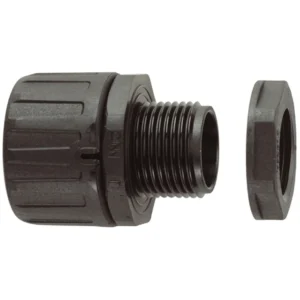 Flexicon Connector Straight Fixed External Thread 54mm Black