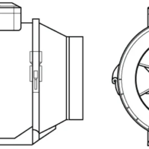 Airflow Fan Mixed Flow In-Line 2 Speed 125mm 5 In