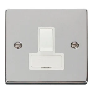 Click Scolmore Connection Unit Switched Fused 13A Polished Chrome White Insert Victorian