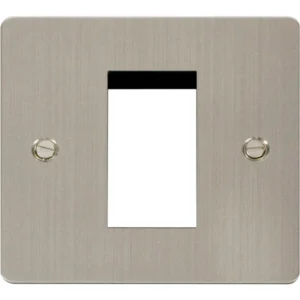 Click Scolmore Front Plate 1 Gang Single Aperture Stainless Steel