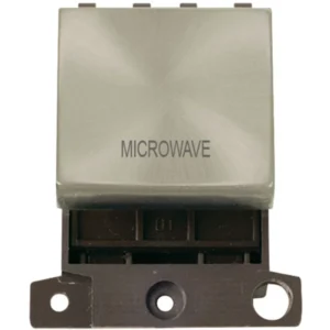 Click Scolmore Microwave Satin Chrome 20A Double Pole Switch Module